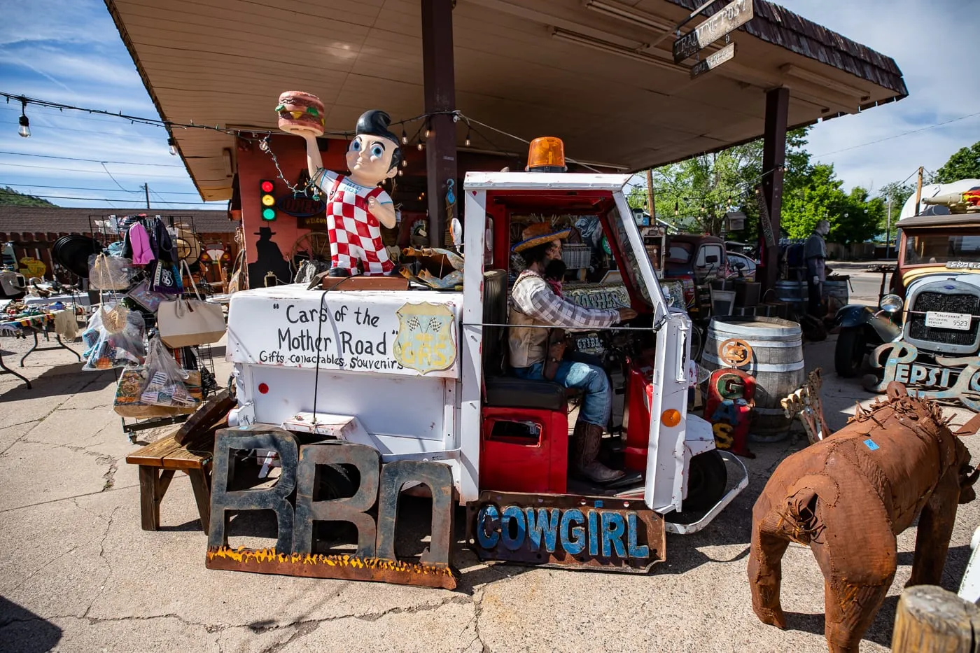 Cars of the Mother Road in Williams, Arizona Route 66 Roadside Attraction