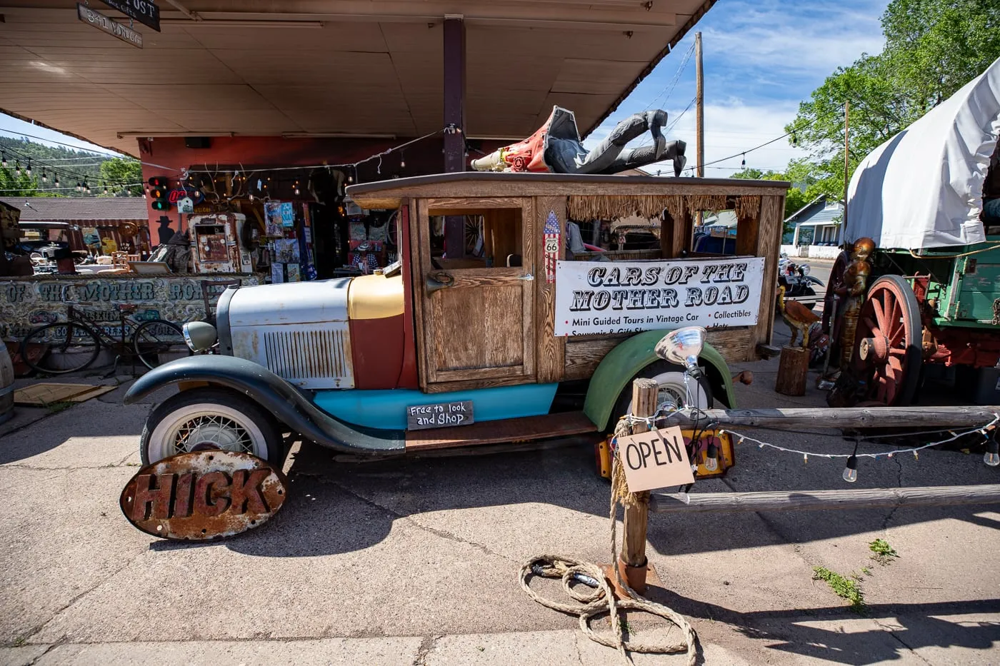 Cars of the Mother Road in Williams, Arizona Route 66 Roadside Attraction