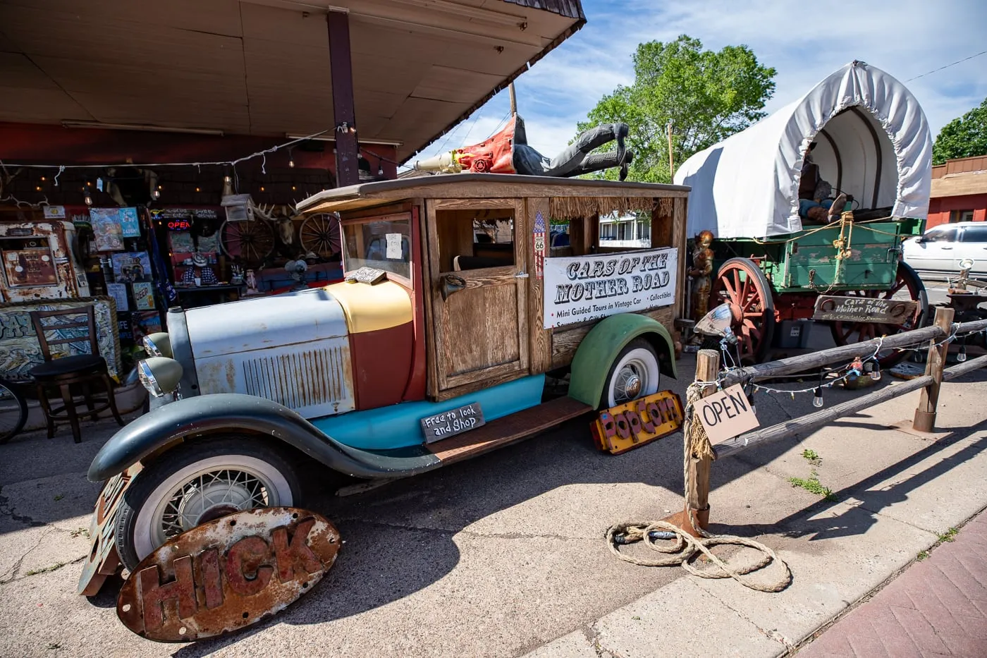 Cars of the Mother Road in Williams, Arizona Route 66 Roadside Attraction