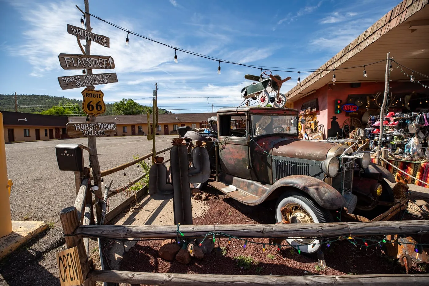 Cars of the Mother Road in Williams, Arizona Route 66 Roadside Attraction