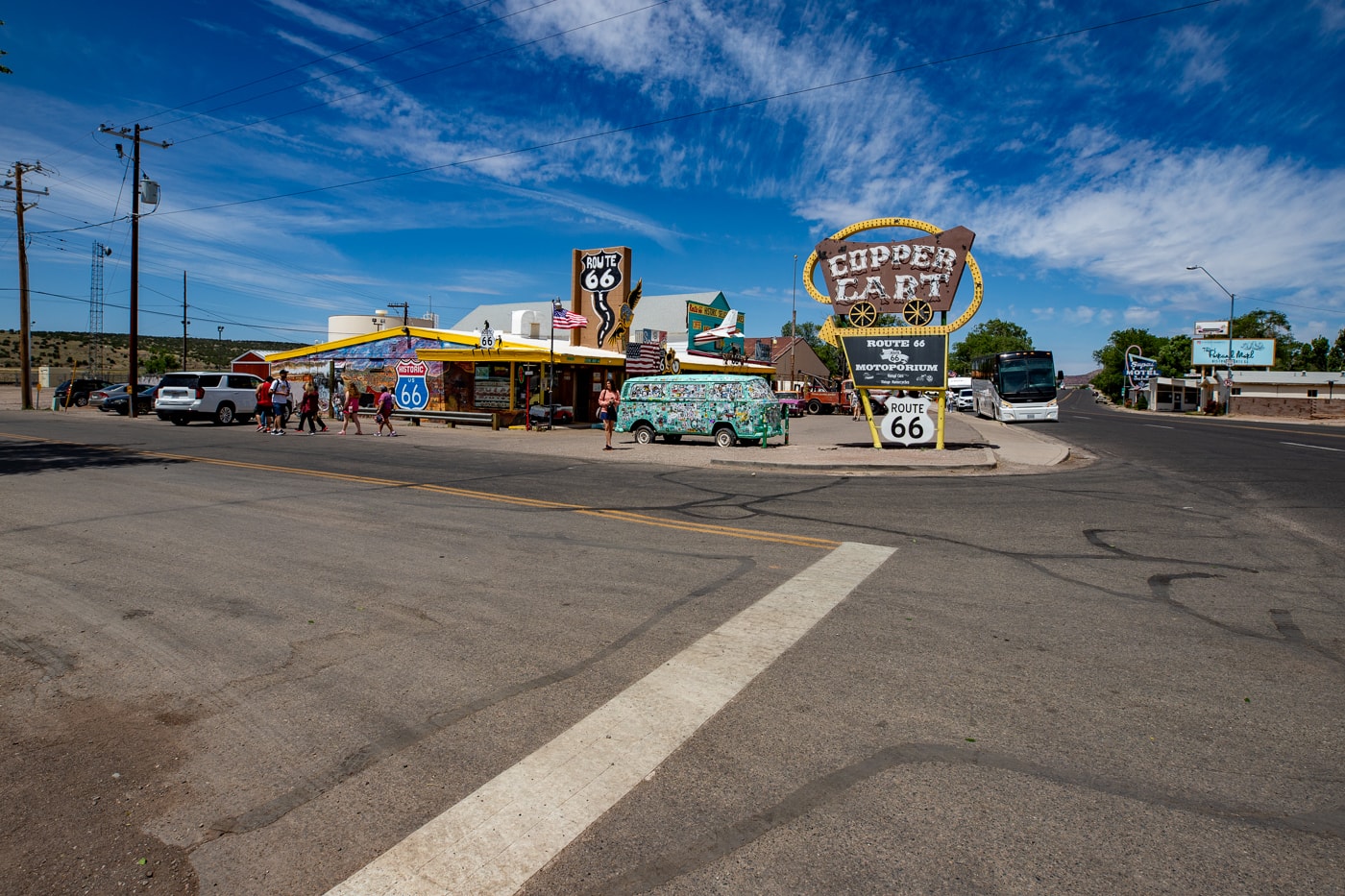 Copper Cart and Route 66 Motoporium in Seligman, Arizona Route 66 roadside attraction