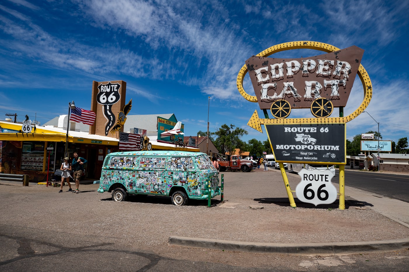 Copper Cart and Route 66 Motoporium in Seligman, Arizona Route 66 roadside attraction