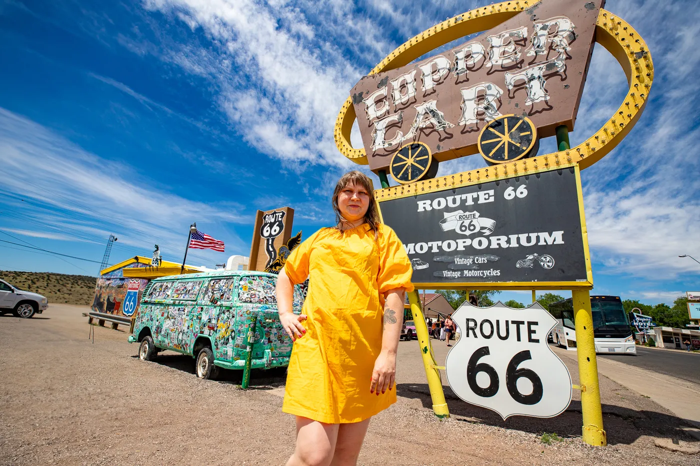 Copper Cart and Route 66 Motoporium in Seligman, Arizona Route 66 roadside attraction