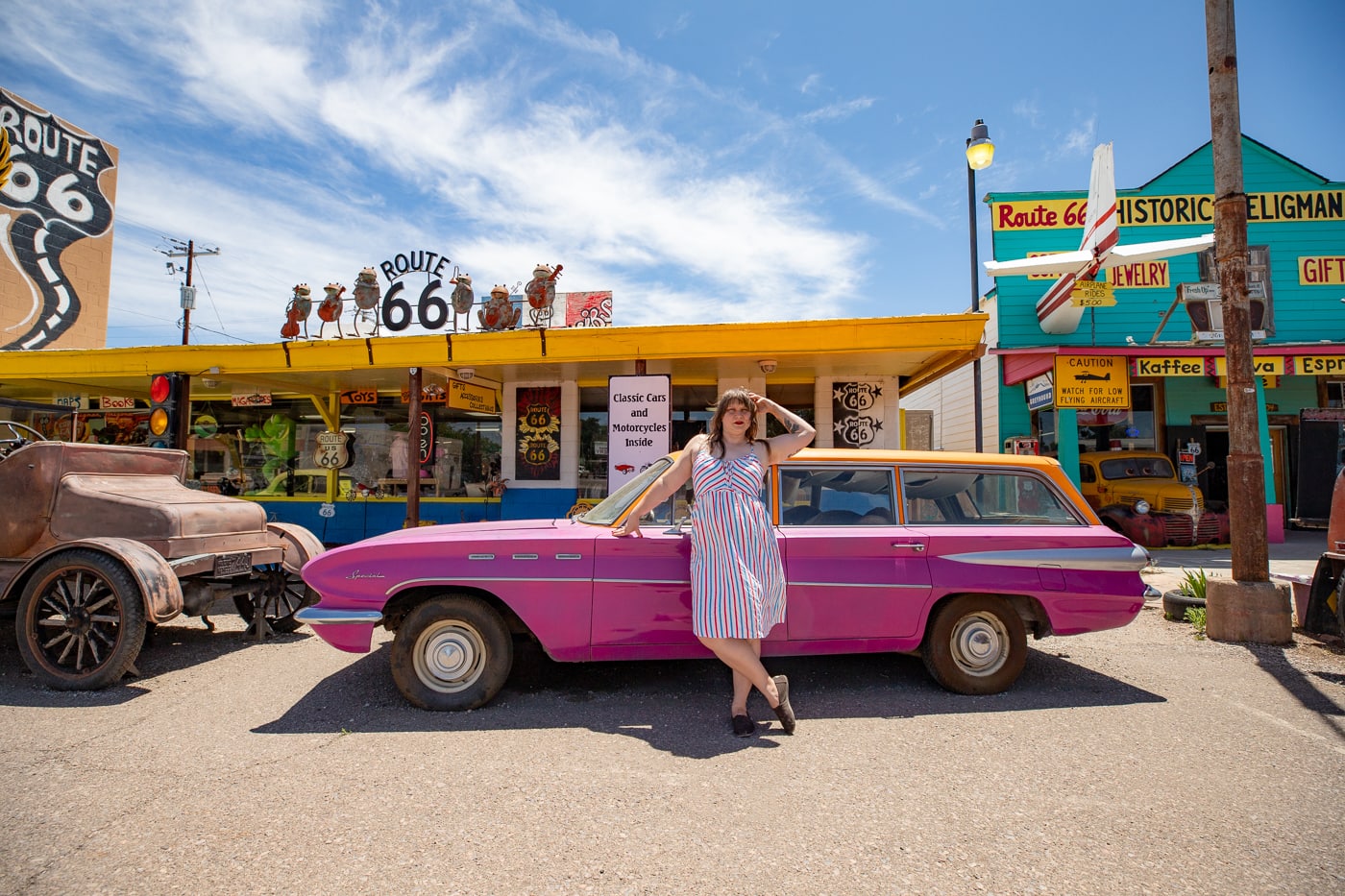 Copper Cart and Route 66 Motoporium in Seligman, Arizona Route 66 roadside attraction