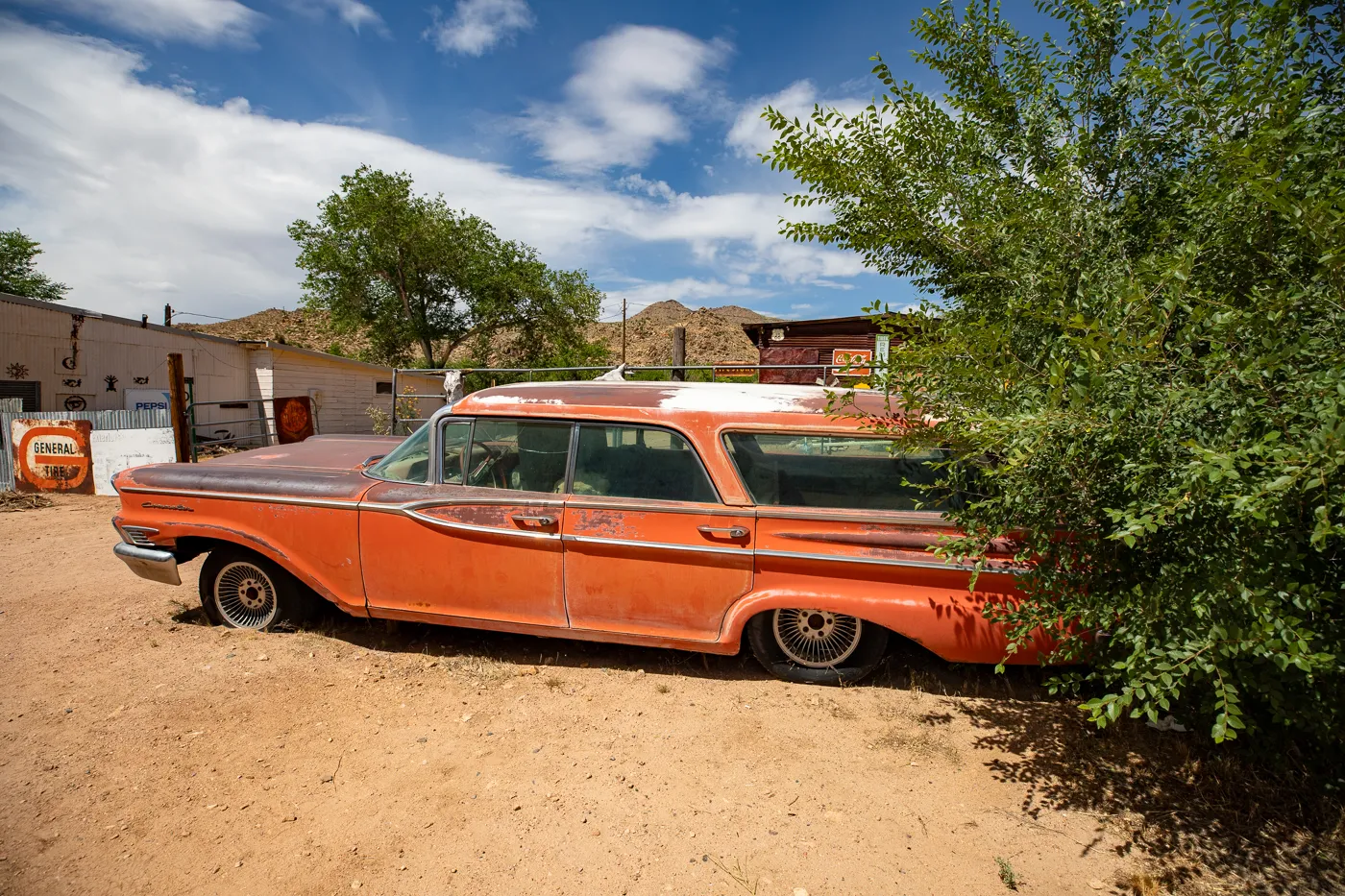 Vintage cars at Hackberry General Store in Kingman, Arizona Route 66 Roadside Attraction and Souvenir Shop