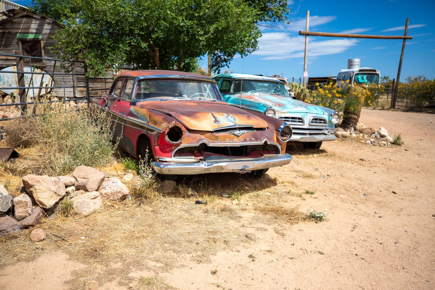 Vintage cars at Hackberry General Store in Kingman, Arizona Route 66 Roadside Attraction and Souvenir Shop