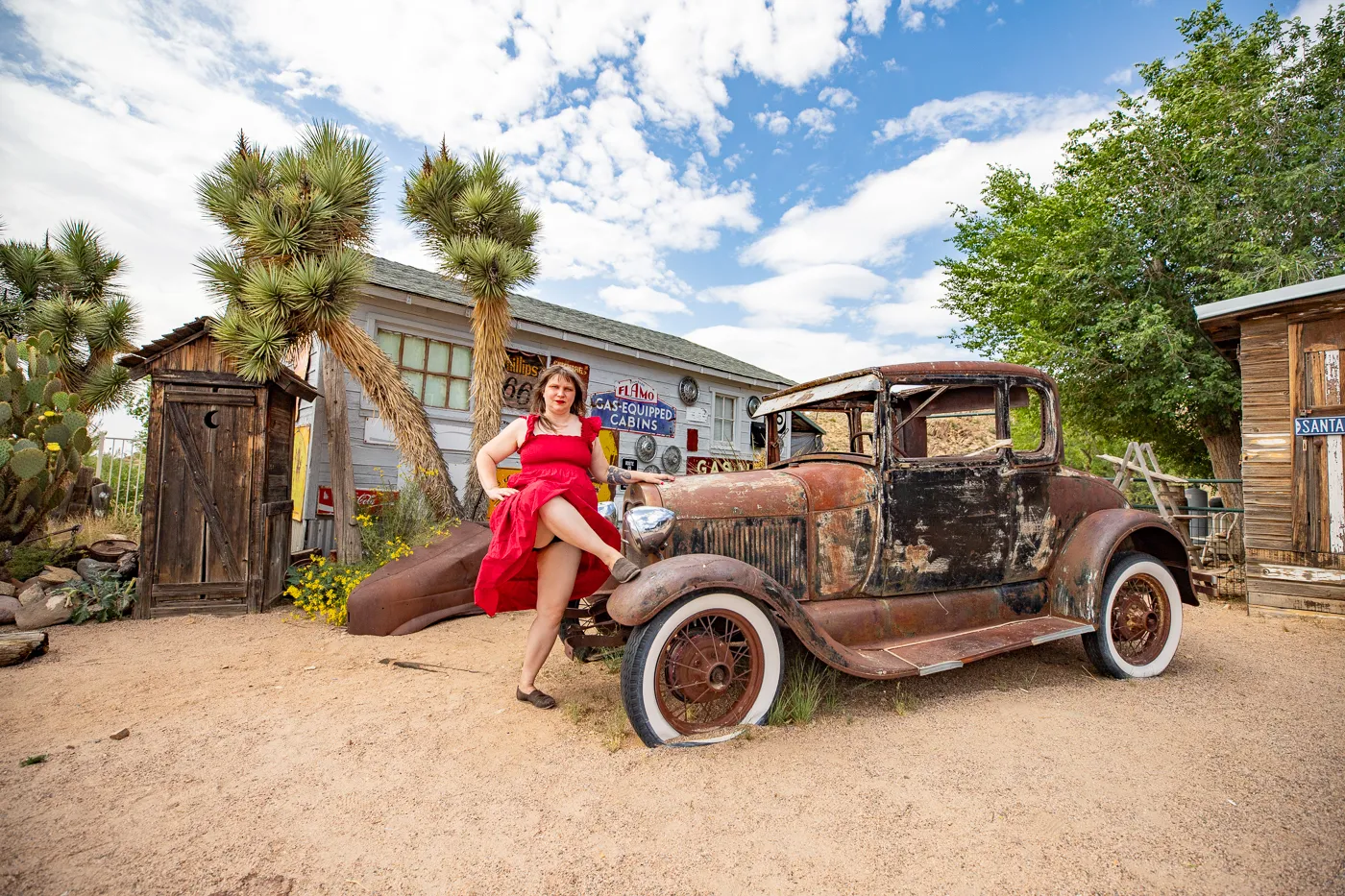 Vintage cars at Hackberry General Store in Kingman, Arizona Route 66 Roadside Attraction and Souvenir Shop