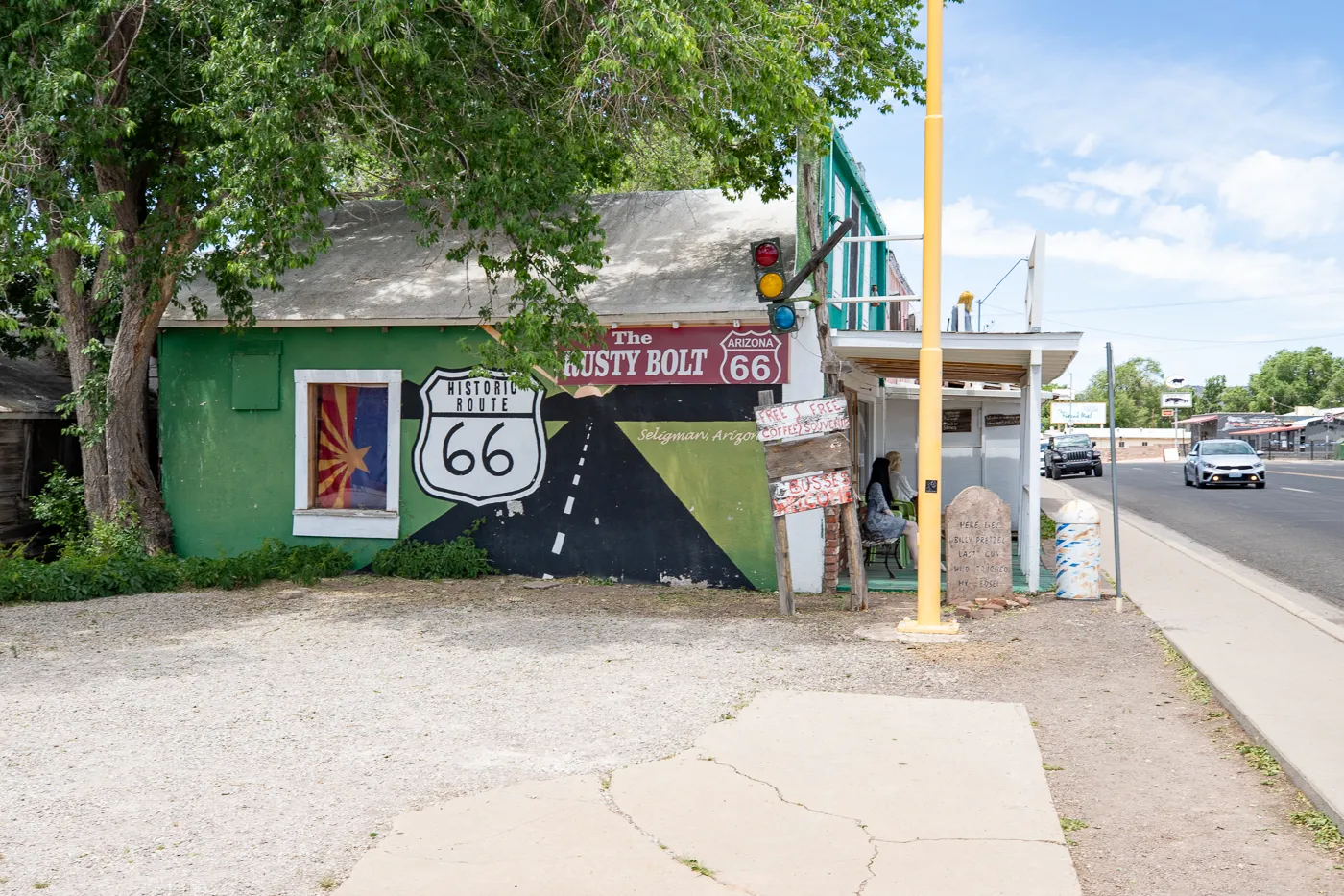 Route 66 Mural at The Rusty Bolt in Seligman, Arizona Route 66 Roadside Attraction and Gift Shop