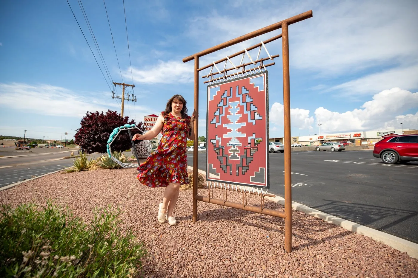 Metal Rug Sculpture at Perry Null Trading Company in Gallup, New Mexico