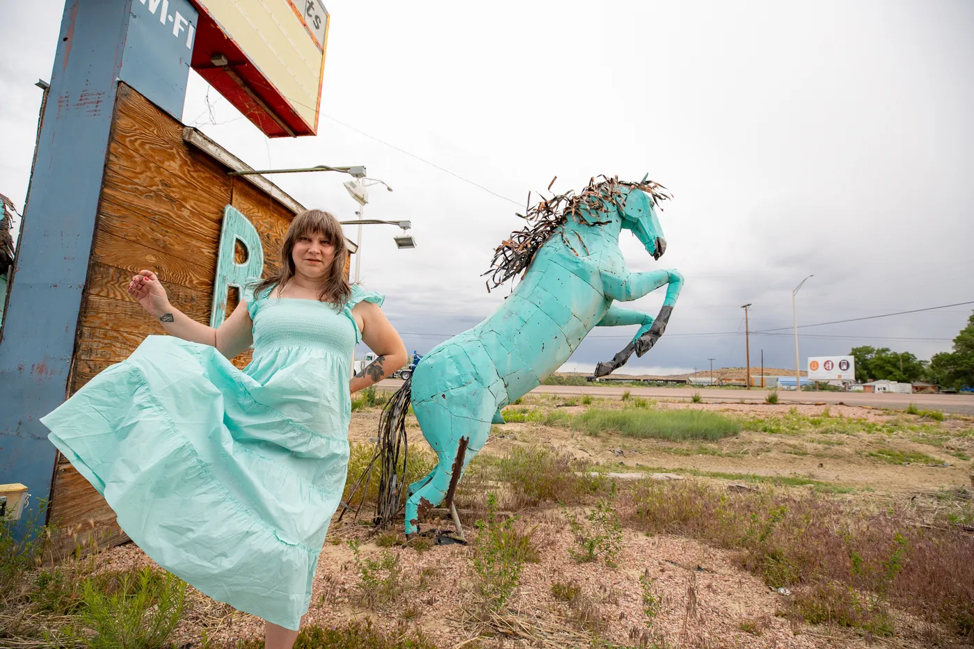 Ranch Kitchen Turquoise Horses in Gallup, New Mexico Route 66 Roadside Attraction
