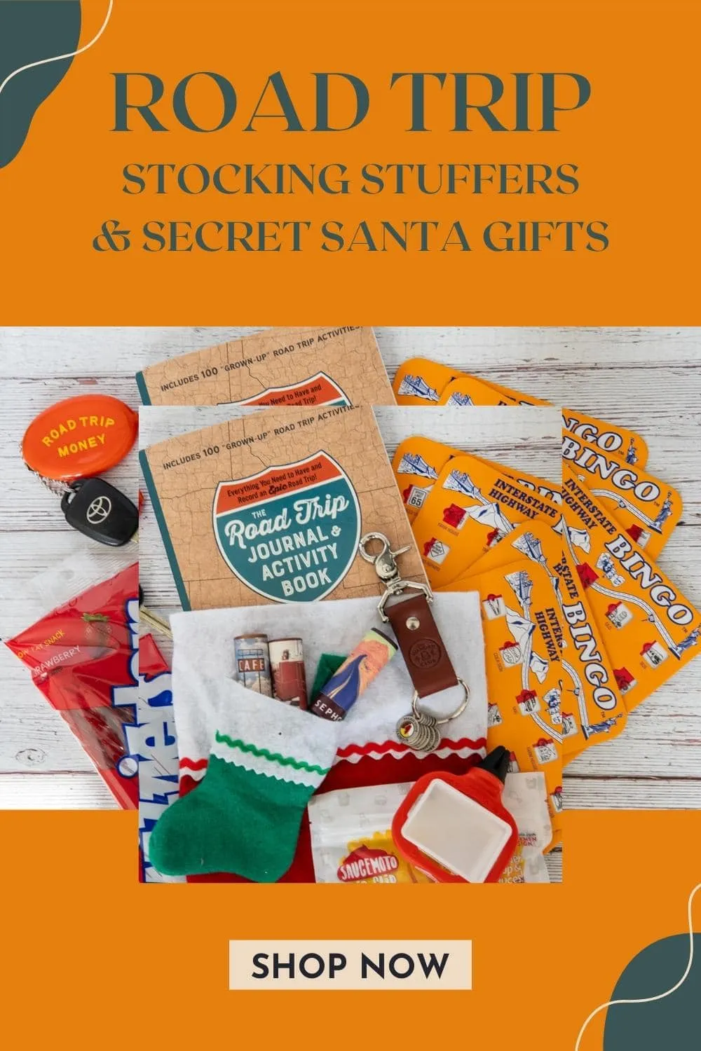 Every year Santa Claus takes the ultimate road trip, traveling all across the globe to cities big and small, spreading cheer in his magical sleigh. If you want to capture some of that magic for yourself by presenting the perfect small gift to a road tripper in your life, this list of twelve perfect Road Trip Stocking Stuffers and Secret Santa gifts is your guide to small things that will give a big smile to the travel lovers who receive them. #RoadTrip #RoadTripGifts #GiftGuide #TravelGifts