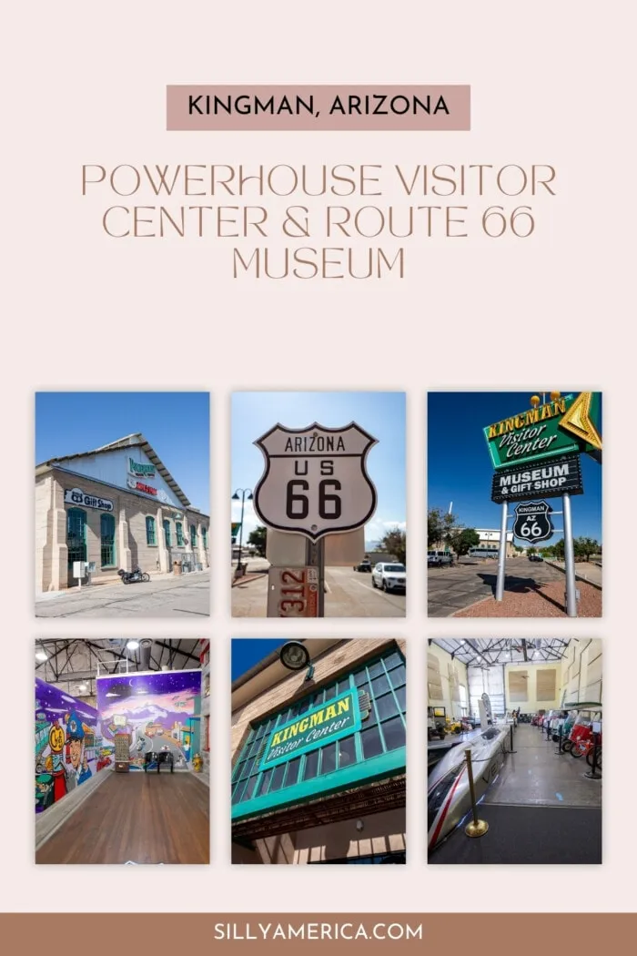 Want to step into history, learn more about Route 66, see a cool car, drive through a roadside attraction, and pick up a souvenir all in our place? The Powerhouse Visitor Center & Route 66 Museum in Kingman, Arizona has all that and more. You won't want to leave this spot off your Route 66 road trip itinerary. Want to know more? Read on to learn more about the Powerhouse Visitor Center & Route 66 Museum in Kingman, Arizona and all that is inside and out. #Route66 #Route66RoadTrip #Arizona
