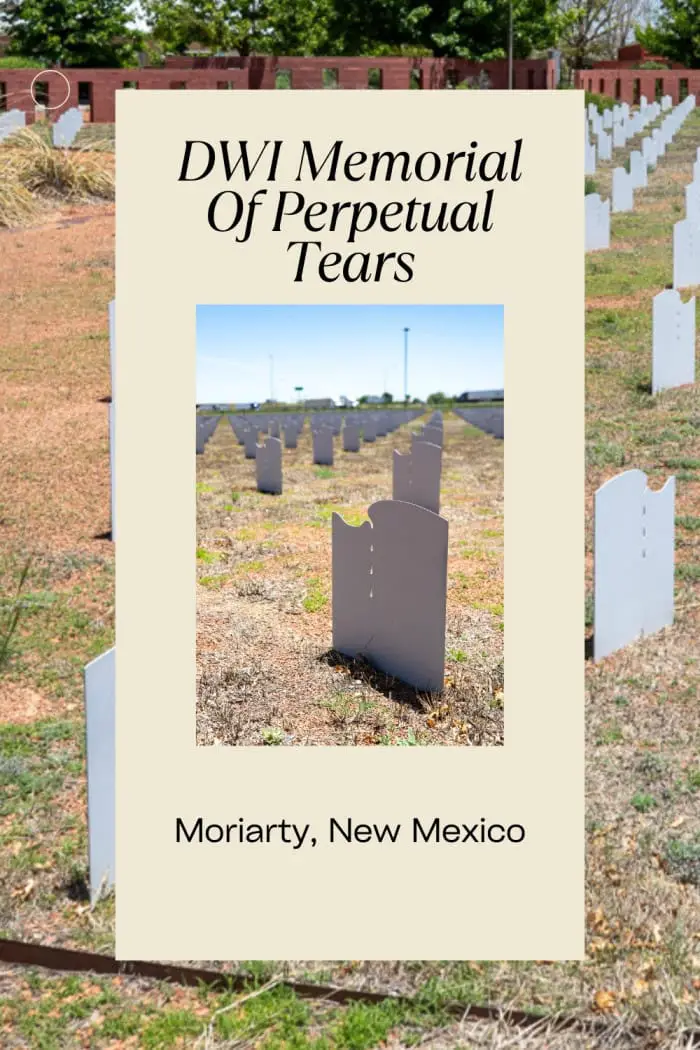 The DWI Memorial of Perpetual Tears in Moriarty, New Mexico, along Route 66, is a moving tribute to victims of drunk and impaired driving. Featuring a mock federal cemetery with white headstones representing recent DWI fatalities, it’s a solemn reminder of the impact of driving under the influence. Stop by the Visitors' Center and reflect on this important message.