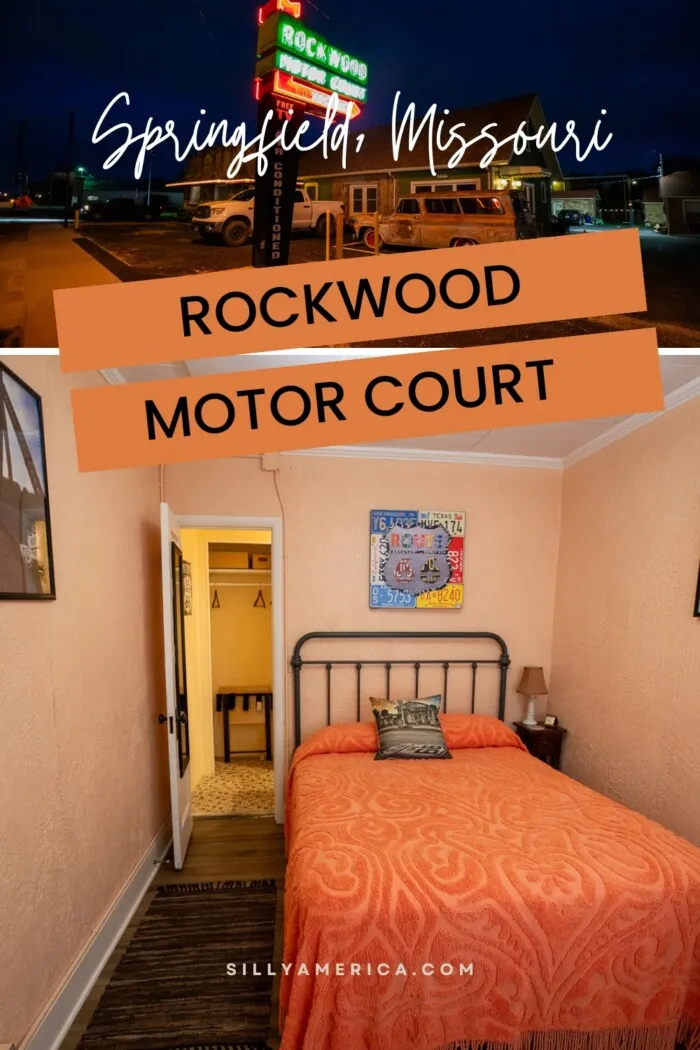 Traveling the Mother Road? Book a stay at the oldest operating motor court on Route 66: Rockwood Motor Court in Springfield, Missouri. Built in 1929, this Route 66 motel has hosted travelers for nearly 100 years. The motel was renovated in 2019, keeping its original charm while updating amenities. Each of the cabins has a unique theme and is decorated with distinctive furnishings, including vintage decor and memorabilia. #Route66 #Route66RoadTrip #SpringfieldMissouri #RoadTrip #ClassicMotel