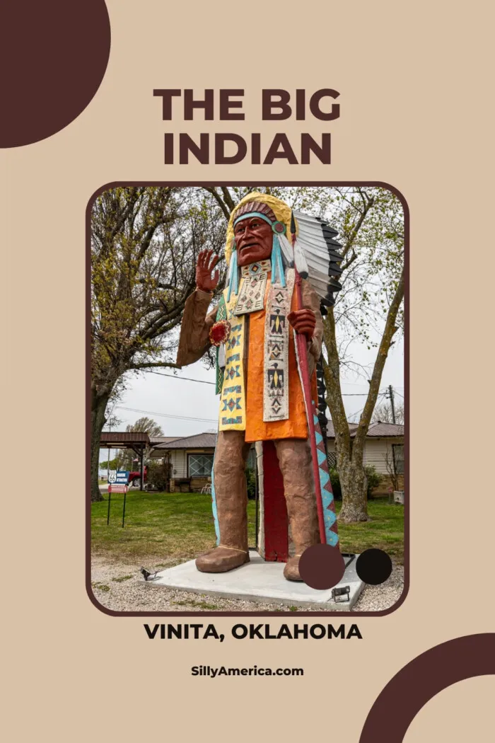 On November 10, 2023, a new attraction was installed on Route 66 at Hi-Way Cafe in Vinita, Oklahoma: The Big Indian. The Native American statue was made by Rodman Shutt, a sculptor from Strasburg, Pennsylvania who made giant sculptures across the Northeast in the 1960s and ‘70s. Since 1974, this sculpture stood outside Native and Himalayan Views (formerly the Big Indian Shop) near Charlemont, Massachusetts, along Route 2, also known as the Mohawk Trail.