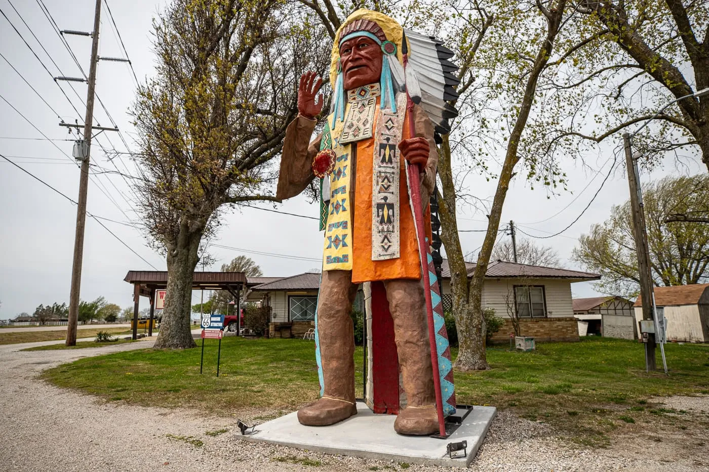 The Big Indian statue at Vinita, Oklahoma Route 66 Restaurant