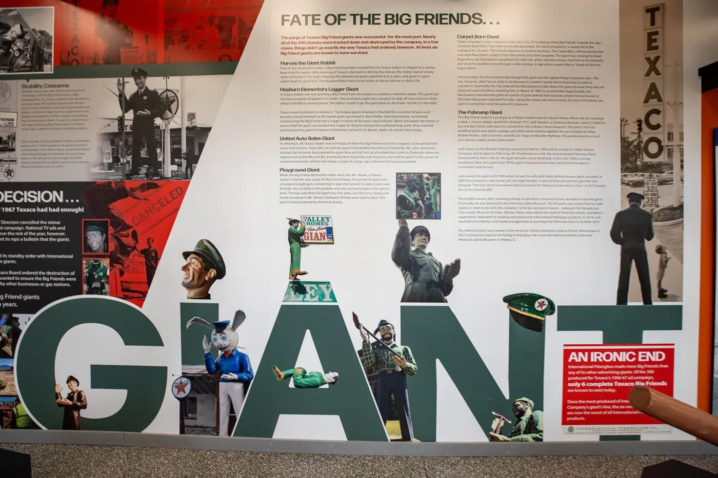 Fate of the Big Friends Display at the American Giants Museum in Atlanta, Illinois