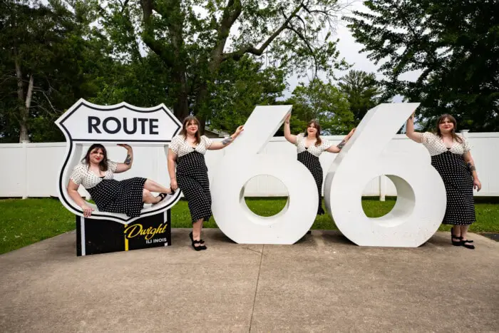 3D Route 66 Shield Sculpture in Dwight, Illinois