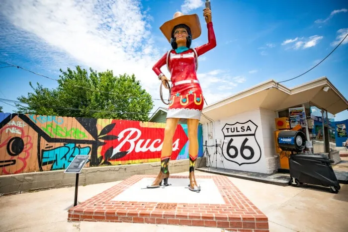 Stella Atom Space Cowgirl Uniroyal Gal in Tulsa, Oklahoma at Buck Atom's Cosmic Curios on Route 66