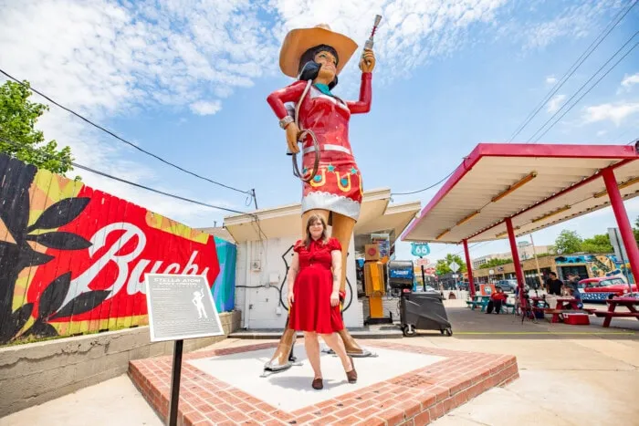 Stella Atom Space Cowgirl Uniroyal Gal in Tulsa, Oklahoma at Buck Atom's Cosmic Curios on Route 66