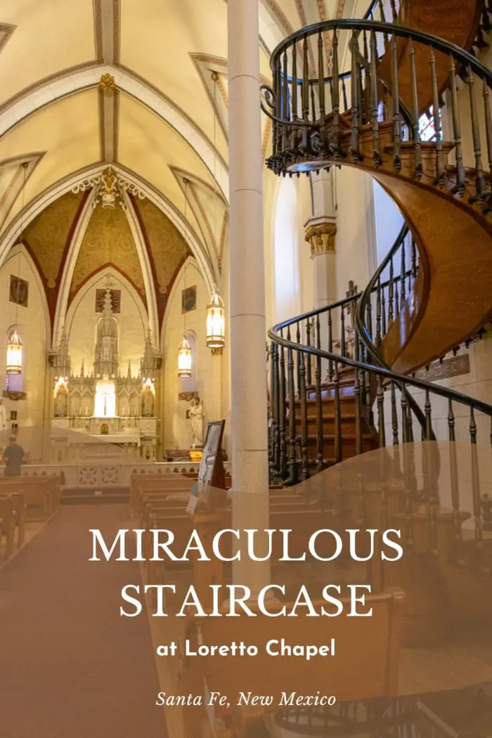 The Miraculous Staircase at Loretto Chapel in Santa Fe, New Mexico, is a marvel of craftsmanship and mystery. Built without nails or visible support, this stunning spiral staircase rises 22 feet in two full 360-degree turns. Legend has it that the staircase was crafted by a mysterious carpenter, believed by some to be St. Joseph himself. Visit the Loretto Chapel to explore this iconic attraction and take in the chapel’s Gothic Revival serene beauty. #LorettoChapel #SantaFe #RoadsideAttraction