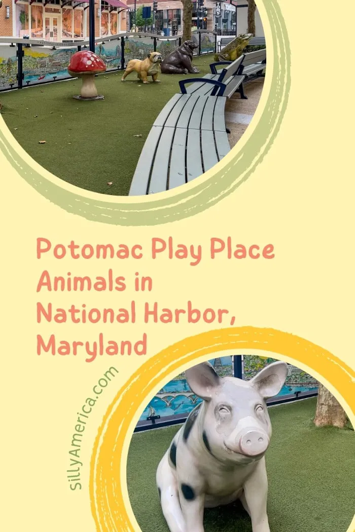 Add a little adventure to your National Harbor visit at Potomac Play Place! This fun-filled play area features adorable fiberglass animals like a monkey, lion, and frog that kids can climb and explore. Parents can relax on nearby benches while the little ones play in this charming, family-friendly spot. Perfect for a quick break while exploring the harbor's dining, shopping, and outdoor attractions. Don't forget to snap some adorable photos of the kiddos with their new animal friends! #maryland