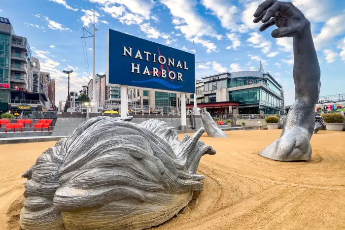 The Awakening Sculpture in National Harbor, Maryland - J Seward Johnson sculpture