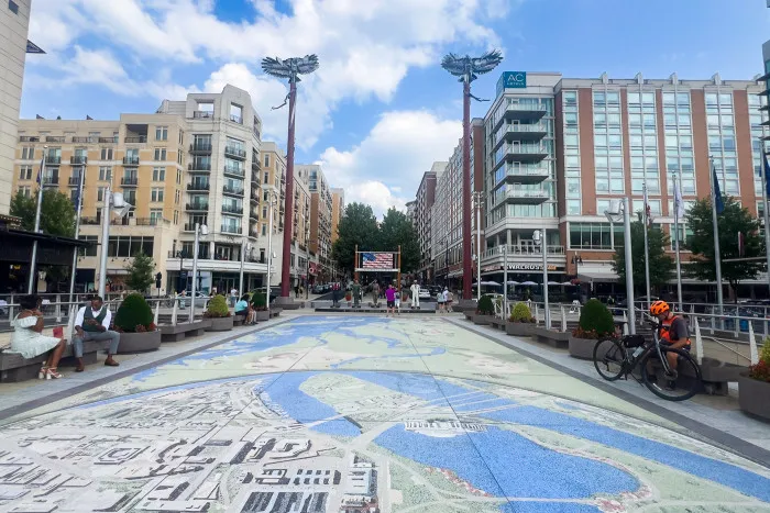 The Belvedere in National Harbor, Maryland - terrazzo mural by artist Steven Weitzman