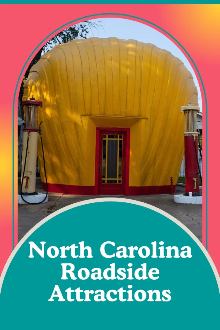 Road trip through North Carolina and discover a treasure trove of quirky roadside attractions! From the towering World’s Largest Chest of Drawers to the colorful and kinetic Vollis Simpson Whirligig Park, there’s something for every adventurer. Visit Mount Airy, the inspiration for Mayberry and don’t miss the iconic Shell-Shaped Gas Station, a fuel stop turned photo op! Explore North Carolina’s roadside wonders for a journey filled with fun, nostalgia, and whimsy. #RoadsideAttractions