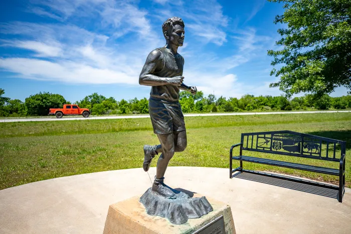 Andy Payne Memorial Statue in Foyil, Oklahoma