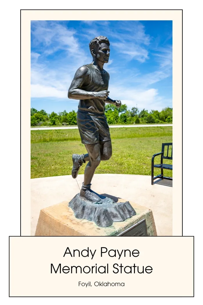 Hit the pavement (or at least the gas pedal) and make a stop at the Andy Payne Memorial Statue in Foyil, Oklahoma! This bronze tribute honors the unlikely champion of the 1928 “Bunion Derby,” a 3,423-mile footrace from L.A. to NYC along Route 66. Andy Payne, a 20-year-old Cherokee farm boy, outran Olympic athletes and illness to claim the win. His legacy lives on along the Mother Road—don’t miss this inspiring roadside stop on your Route 66 journey! #RoadsideAttraction #RoadTrip #Route66