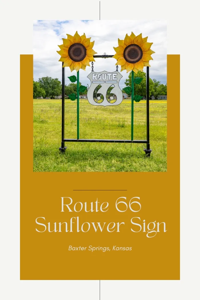 Make the most of your short stretch through Kansas on Route 66 with a stop at the Route 66 Sunflower Sign in Baxter Springs! This bright roadside attraction features two giant sunflowers and a Route 66 shield, celebrating the Sunflower State’s spot on the Mother Road. Visit in late June to August for peak sunflower blooms—or stop any time of year to enjoy the sign, take photos, and learn local history from the nearby kiosks. A perfect photo op on your Route 66 road trip! #RoadsideAttraction