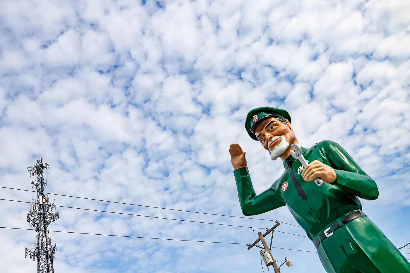 Big A, the Texaco Giant Muffler Man in Galena, Kansas Route 66 Roadside Attraction