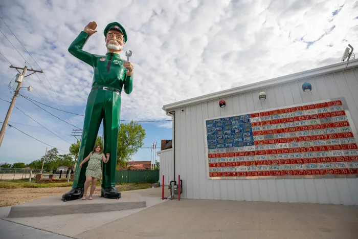Big A, the Texaco Giant Muffler Man in Galena, Kansas Route 66 Roadside Attraction