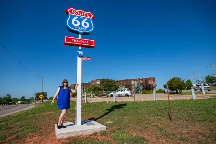 Route 66 Centennial Monument in Chandler, Oklahoma