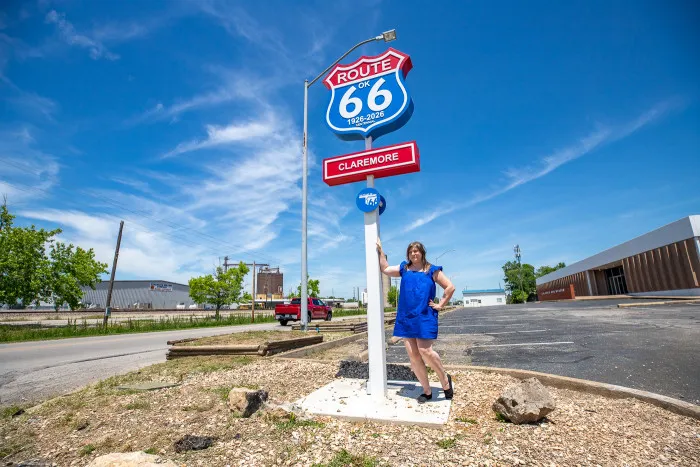 Route 66 Centennial Monument in Claremore, Oklahoma Route 66 roadside attraction