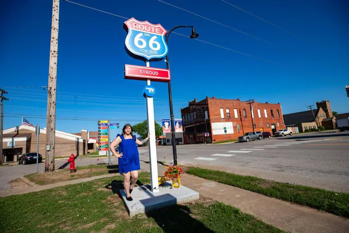 Route 66 Centennial Monument in Stroud, Oklahoma