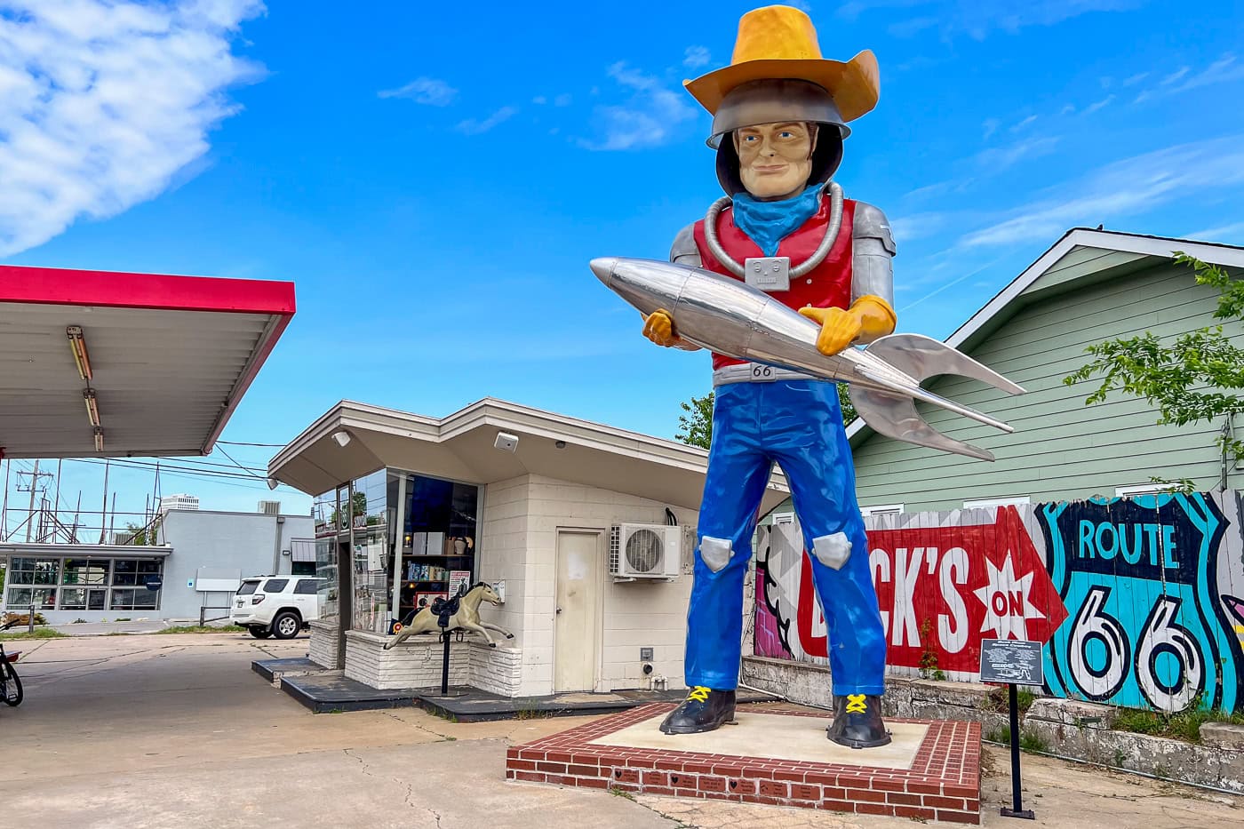 Buck Atom Space Cowboy Muffler Man on Route 66 in Tulsa, Oklahoma