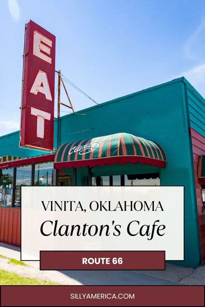 Clanton’s Café in Vinita, Oklahoma, is a classic Route 66 stop that’s been family-owned since 1927. Known for its famous chicken-fried steak, homemade pies, and down-home hospitality, this historic diner has fed generations of travelers. Even featured on Diners, Drive-Ins & Dives, it’s a must-visit spot. Look for the giant red "EAT" sign and bring your appetite—this place is all about tradition, flavor, and good old-fashioned comfort food. #Route66 #RoadTrip #RoadTripEats