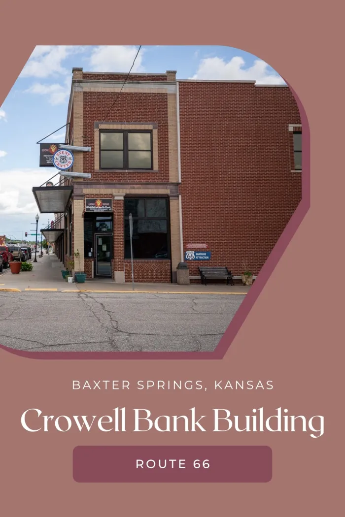 Step back in time at the Crowell Bank Building in Baxter Springs, Kansas—Route 66’s oldest brick building, built in 1870. This historic spot was once robbed by Jesse James and later became home to the beloved Café on the Route, featured on Diners, Drive-Ins and Dives. Though the café is gone, the building still stands and now houses Lion Rojo, a Mexican restaurant. A must-stop for history buffs and road trippers alike! #RoadTrip #RoadsideAttraction #RoadsideAmerica #Route66