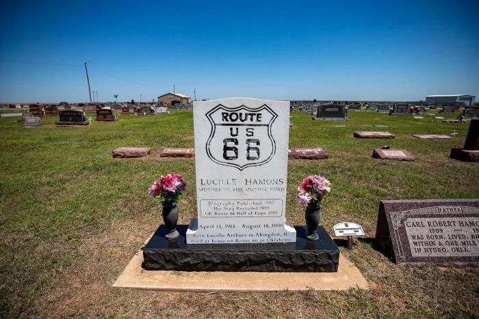 Lucille Hamons Grave at Hydro Masonic Cemetery | Grave of The Mother of the Mother Road in Hydro, Oklahoma