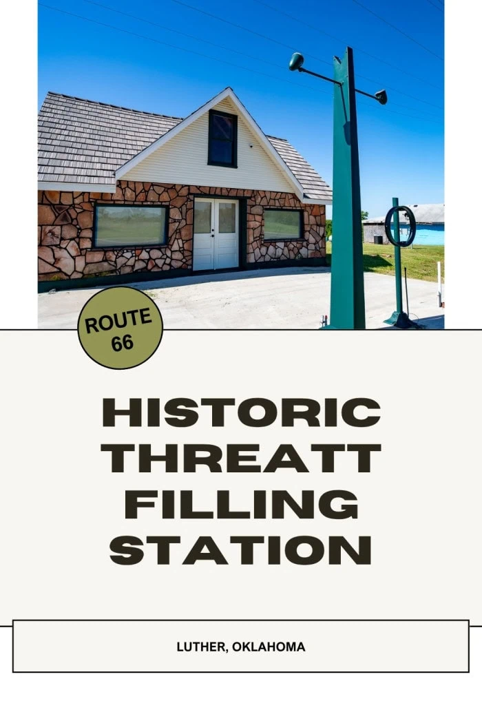 Stop by the Threatt Filling Station in Luther, Oklahoma—Route 66’s only known Black-owned and operated gas station during the Jim Crow era. Built in 1915, it provided a rare safe space for Black travelers facing segregation and racism. Though no longer in operation, the sandstone station still stands as a powerful symbol of perseverance and has been named one of America’s Most Endangered Historic Places. A must-see stop filled with deep history. #Route66 #Roadtrip