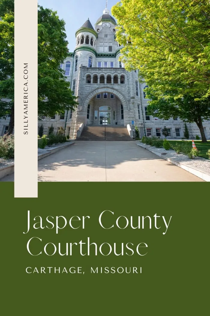 Just off Route 66 in Carthage, Missouri, the Jasper County Courthouse stands tall with its castle-like design and rich history. Built in the 1890s from local stone, this Romanesque Revival building features Civil War roots, a historic elevator, Route 66 displays, and more. Often called Missouri’s second most photographed building, it’s a must-see stop full of local charm and heritage. Don’t forget to explore the surrounding monuments on the town square! #RoadTrip #RoadsideAttraction