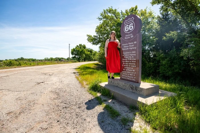 Historical Marker at Route 66 Ribbon Road in Miami, Oklahoma