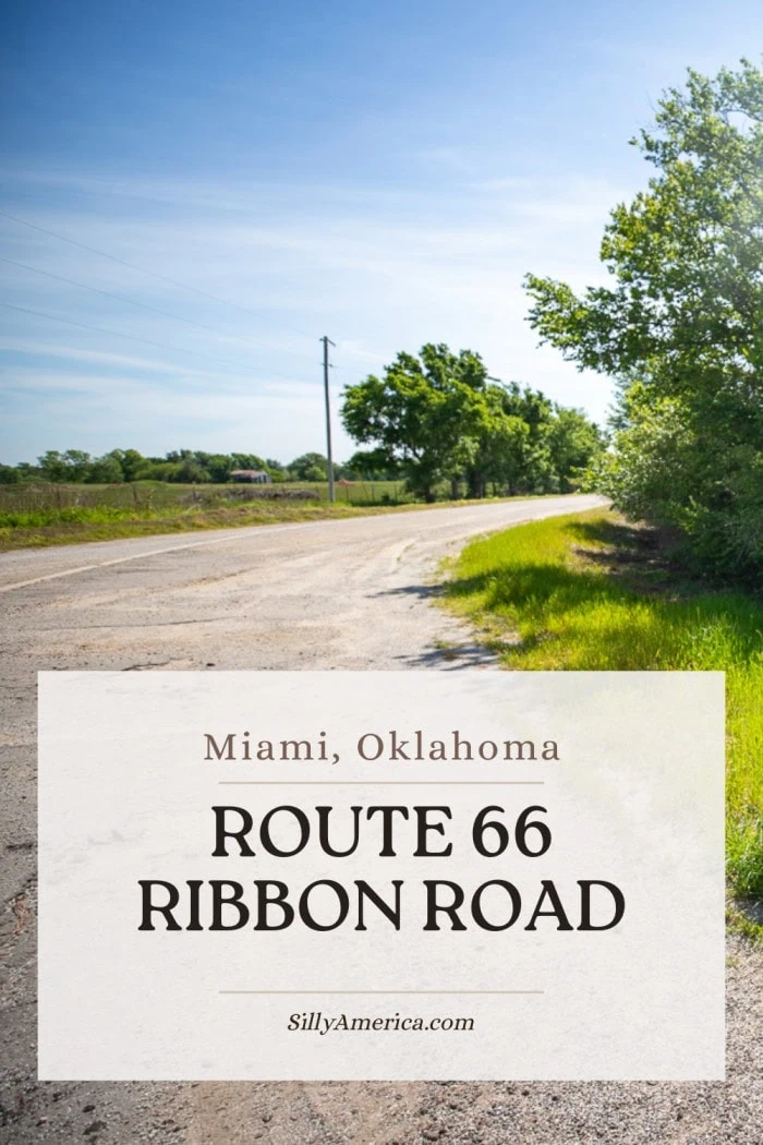The Ribbon Road, or Sidewalk Highway, near Miami, Oklahoma is a rare stretch of Route 66 history. This nine-foot-wide one-lane road was built in the early 1920s and is the last remaining segment of its kind on the Mother Road. Though narrow and weathered, it’s still drivable today and marked as a historic site. Take a slow cruise along this unique piece of pavement and experience the charm of early American road-building. #Route66Roadtrip #RoadsideAttraction #RoadsideAmerica