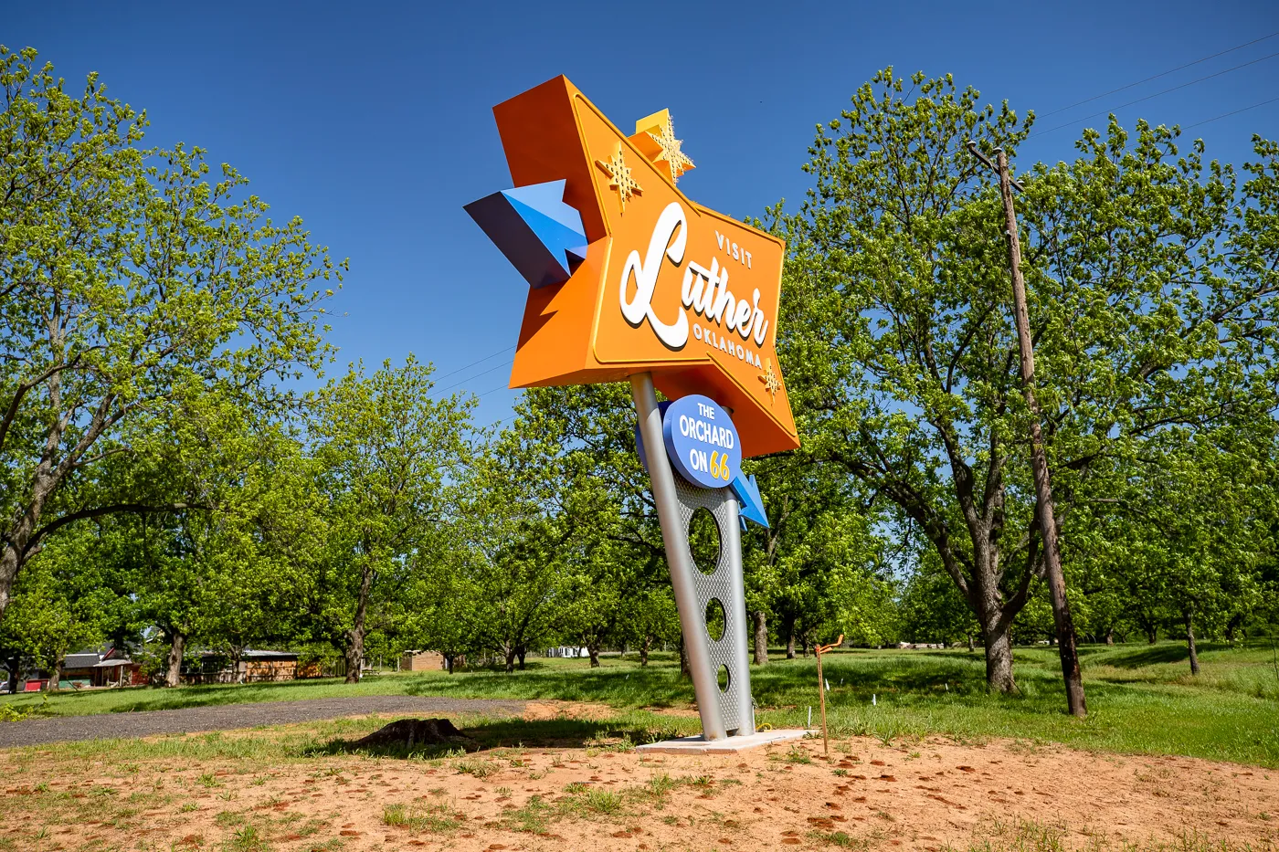 Visit Luther Sign in Luther, Oklahoma Route 66 Roadside Attraction