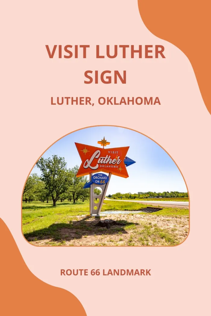 Driving Route 66 through Oklahoma? Don’t miss the 30-foot-tall Visit Luther sign in Luther! This bold orange neon landmark lights up day or night and points the way to the heart of town. Designed with midcentury flair and funded by a Route 66 grant, it’s the perfect photo op—and a great excuse to stop and explore Luther’s Main Street restaurants, shops, and outdoor spaces. A must-see stop on your Route 66 road trip! #RoadsideAttraction #RoadsideAttractions #Route66