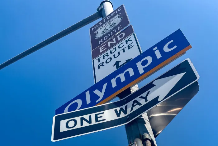 Historic Route 66 End Sign in Santa Monica, California