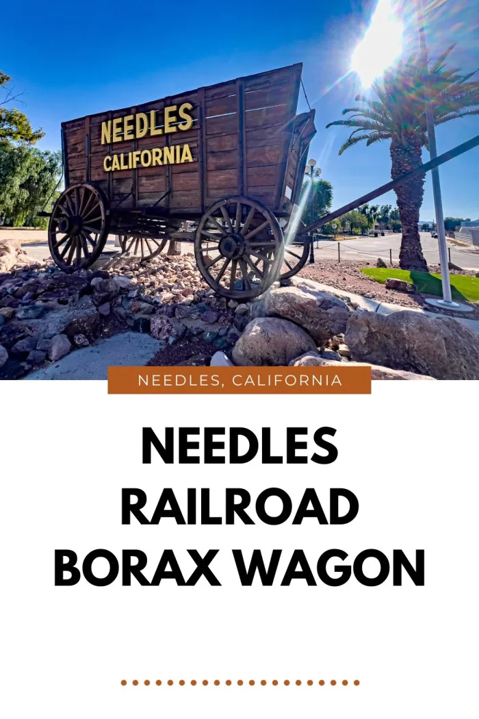 Pull over in Needles, California, to see the Needles Railroad Borax Wagon on Route 66. Once stationed outside the old El Rancho Hotel, this wagon used to advertise cool air and a swimming pool before the hotel was torn down in the 1950s. Today, it simply reads “Needles, California” but still serves as a fun photo op and piece of local history. Modeled after the 1880s borax wagons pulled by 18 mules, it’s a classic roadside stop on the California stretch of Route 66. #Route66 #RoadsideAttraction