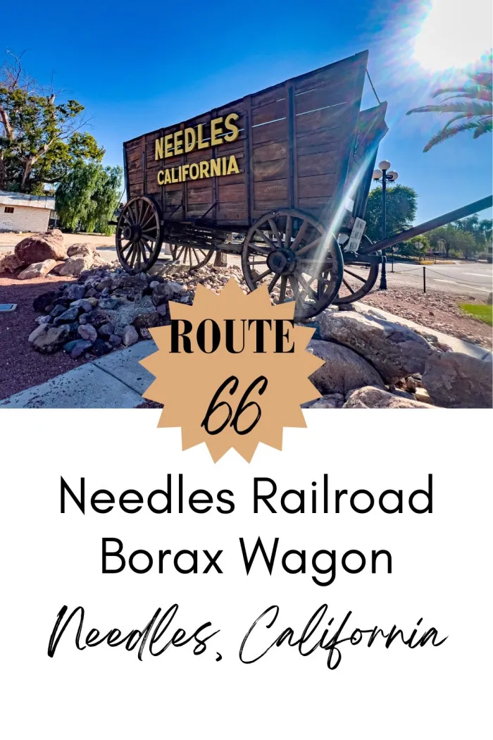 Pull over in Needles, California, to see the Needles Railroad Borax Wagon on Route 66. Once stationed outside the old El Rancho Hotel, this wagon used to advertise cool air and a swimming pool before the hotel was torn down in the 1950s. Today, it simply reads “Needles, California” but still serves as a fun photo op and piece of local history. Modeled after the 1880s borax wagons pulled by 18 mules, it’s a classic roadside stop on the California stretch of Route 66. #Route66 #RoadsideAttraction